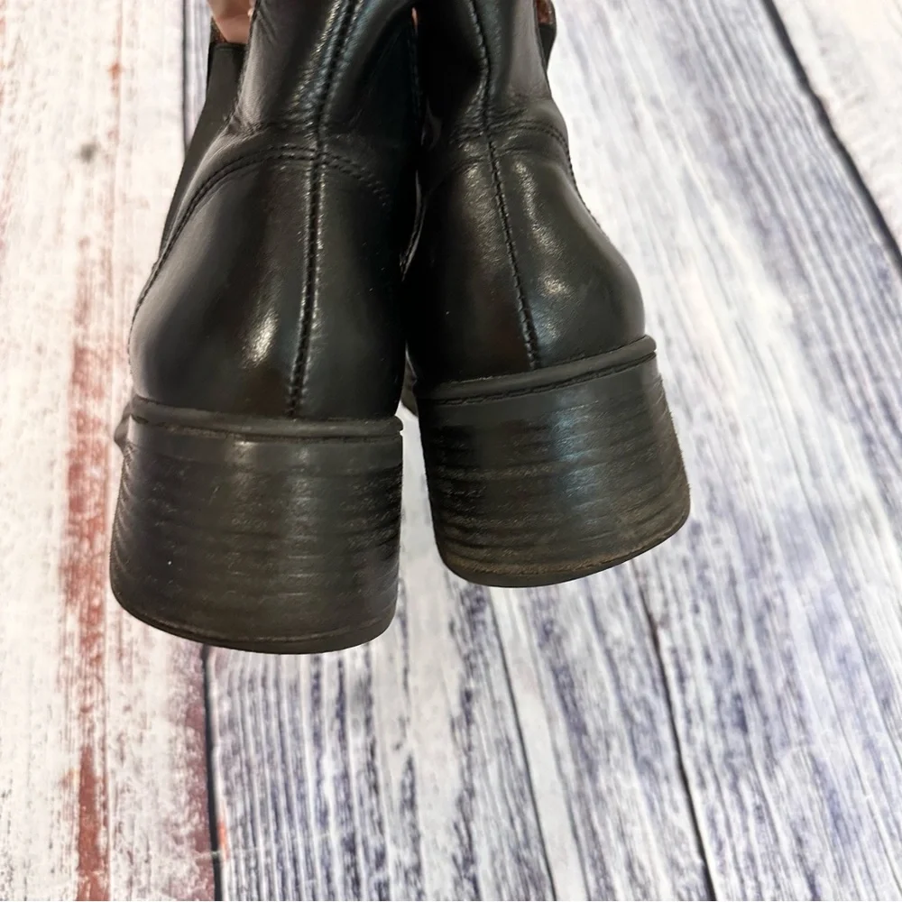 Black Leather Ankle Boots - Picture 3 of 7